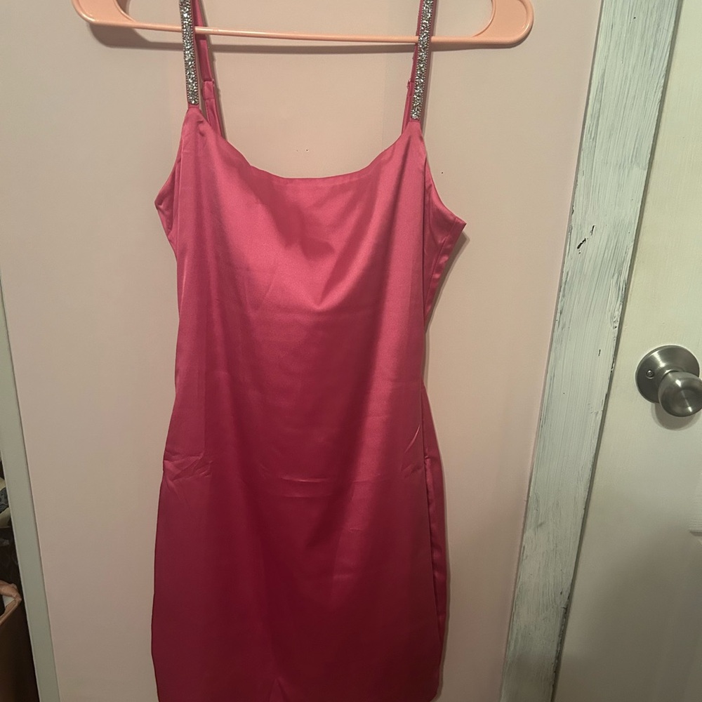 Satin Pink Slip Dress